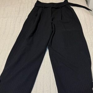 Zara Charcoal Pinstripe Trousers
